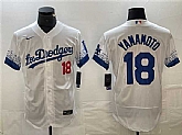 Men's Los Angeles Dodgers #18 Yoshinobu Yamamoto White City Connect Flex Base Stitched Baseball Jersey,baseball caps,new era cap wholesale,wholesale hats